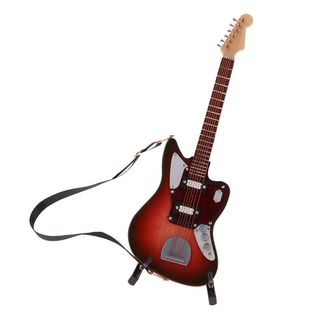 

Wooden Miniature Guitar Musical Instrument for 1:6 Dollhouse Accessories #3