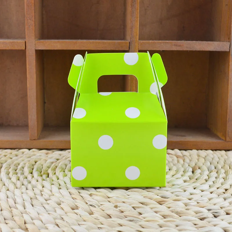 10 шт. креативная цветная коробка для конфет в горошек простая торта печенья
