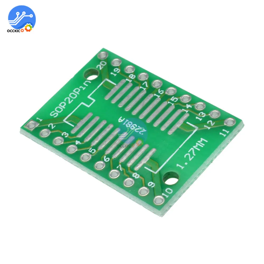10 шт. SOP20 SSOP20 TSSOP20 для DIP20 Pinboard SMD DIP адаптер 0 65/1 27 мм PCB конвертер|Запасные части| |