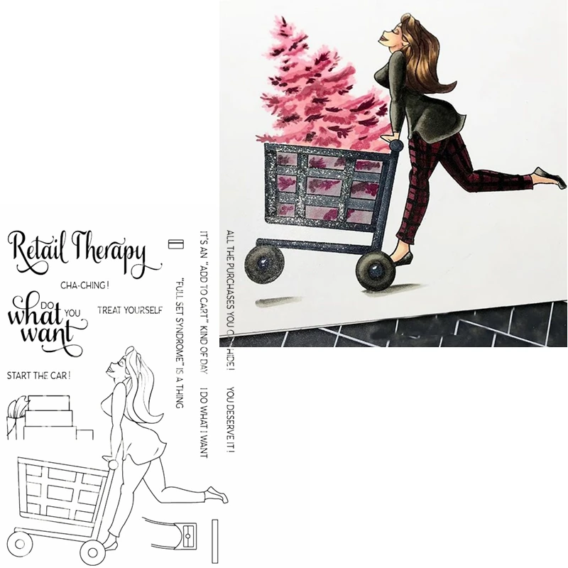 Запустите автомобиль! Прозрачный силиконовый штамп для девочек + фразы детей