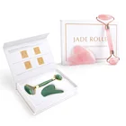 Роликовый массажер для лица, Нефритовый камень, сердечко, гуаша, нефрит для массажа, для подтяжки лица, массажер для похудения, инструмент для ухода за кожей