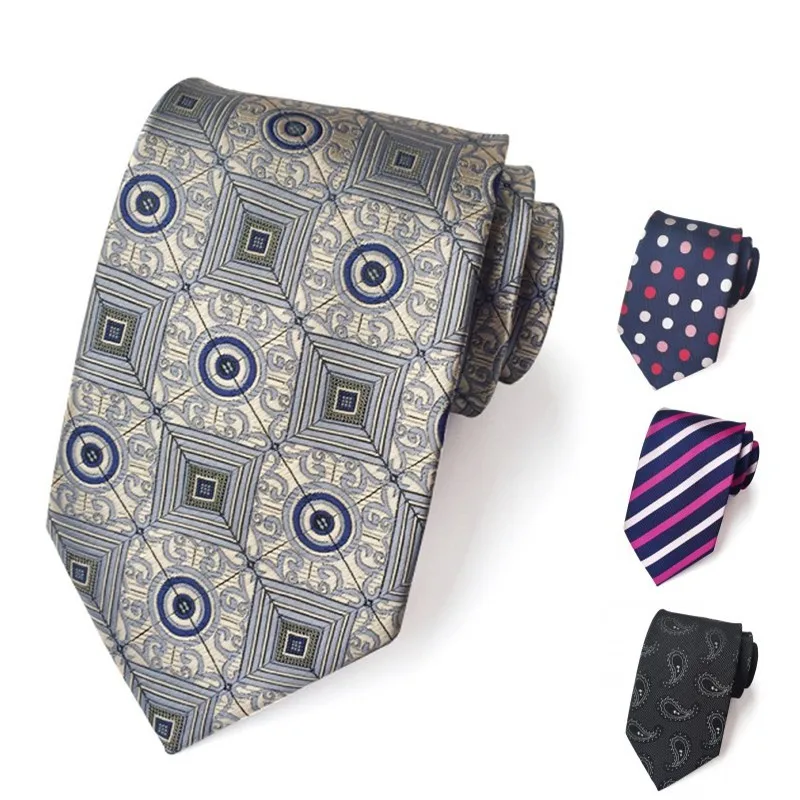 

8cm Silk Tie Floral Necktie Gray Black Fashion Plaid Ties for Men Slim Cotton Neckties Mens