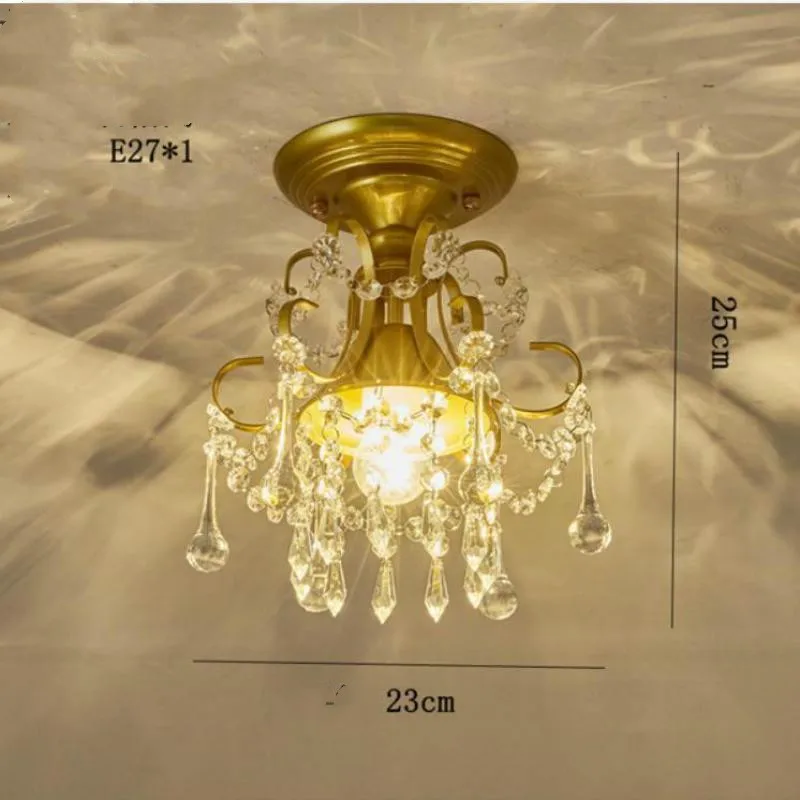 Простая Хрустальная потолочная лампа одноголовочный светодиодный светильник