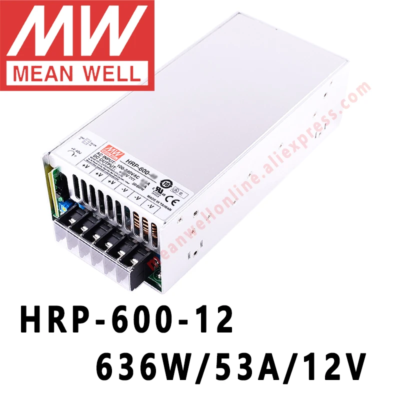Mean Well HRP-600-12 meanwell 12 V/53A/636 W DC одиночный выход с PFC переключатель функций питания