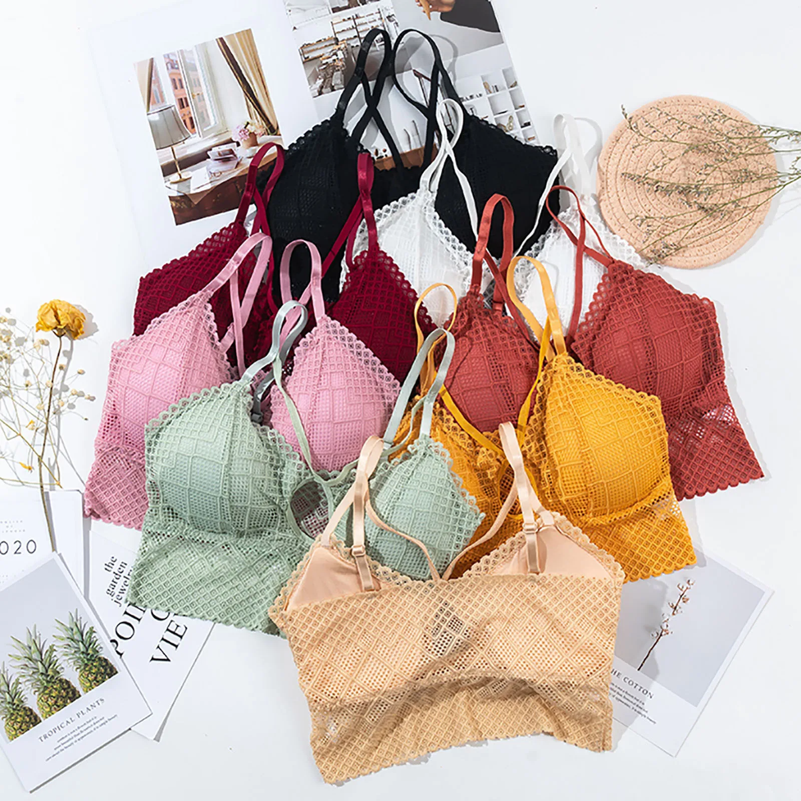 

Sexy Bras For Women Sports Wireless Bra Wrap Chest Tube Top Beauty Back Bra Camisole Base Lace Lingerie Underwear