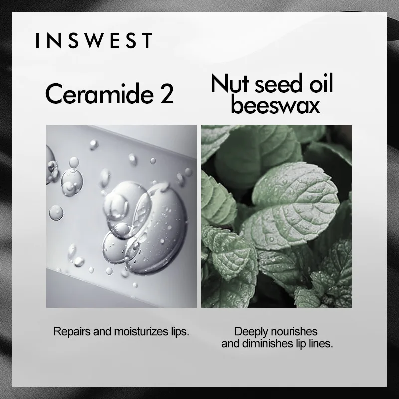 INSWEST мужской керамический увлажняющий бальзам для губ гиалуроновая кислота
