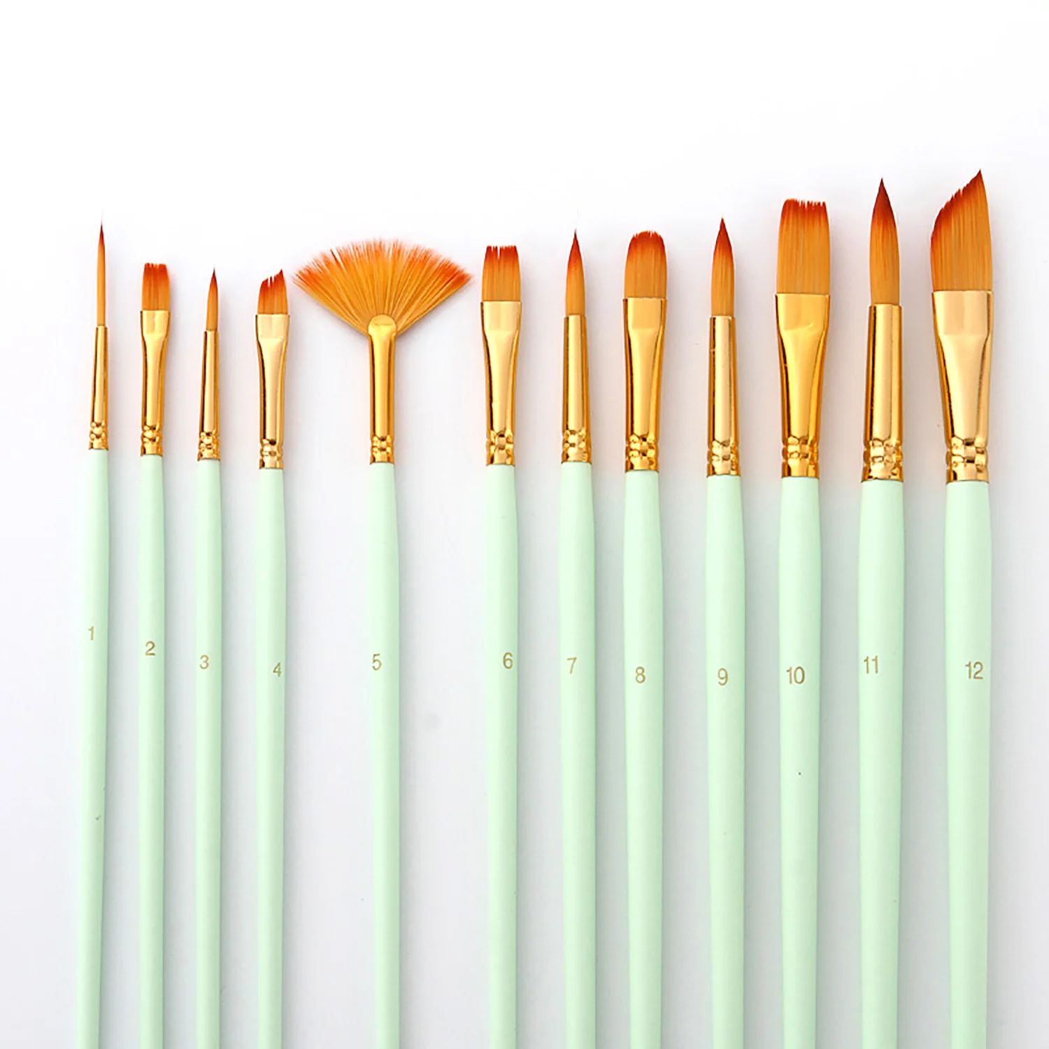 Набор кистей для рисования 12 шт. набор с нейлоновыми волосами художника гуашь