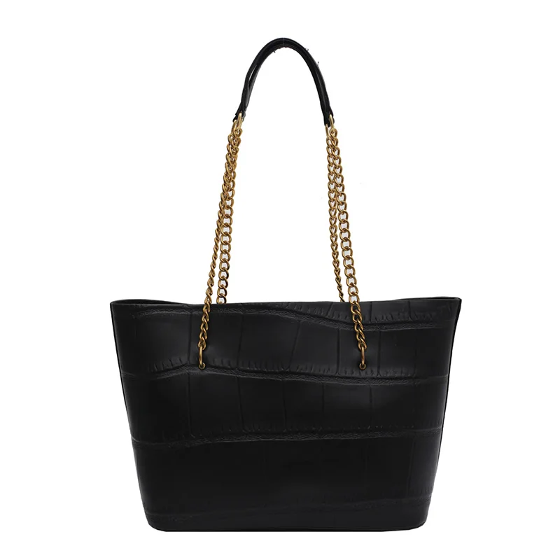 

2021 New Pu Leather Simple Handbags Famous Brands Women Stone Pattern Shoulder Bag Casual Big Tote Vintage Ladies Hand Bags