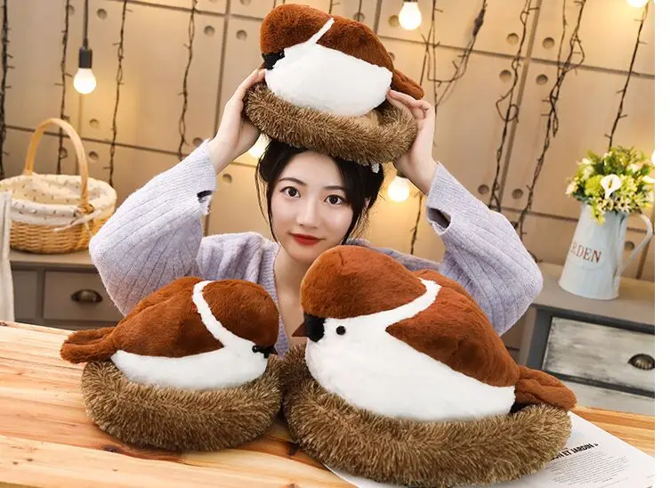 Милый плюшевый игрушечный Воробей моделирование воробей и гнездо кукла подарок |