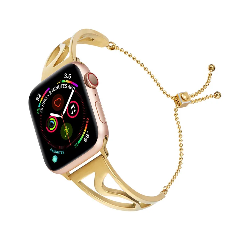 Шикарные Женские ремешок для наручных часов Apple Watch 38 мм 42 40 44 из нержавеющей стали