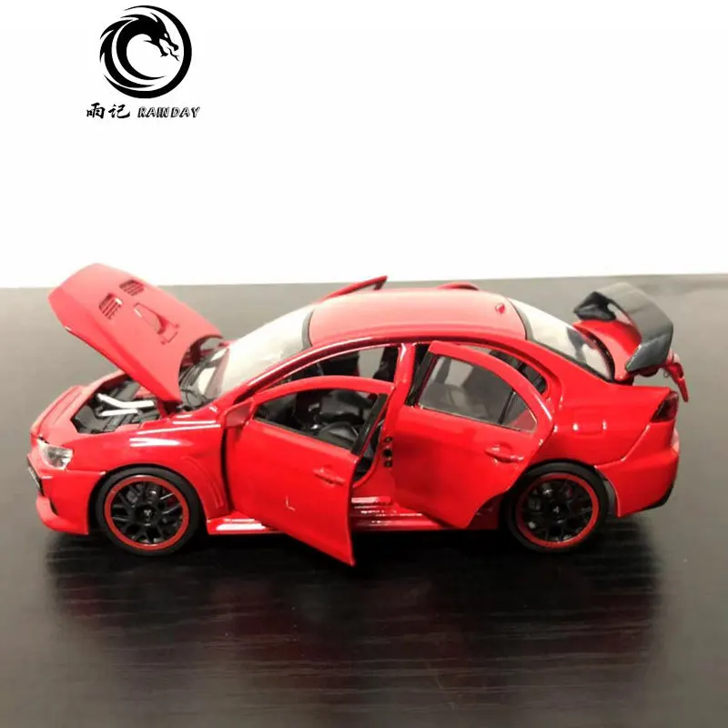 RD 1/32 масштабная модель автомобиля игрушки Mitsubishi Lancer Evolution X звук и свет Литье Металла Отступить модели автомобиля игрушки для подарка, для детей
