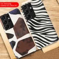 genuine leather phone case for samsung galaxy s21 s22 ultra s21plus s20fe note 20 zebra pattern for samsung a51 a53 case umidigi