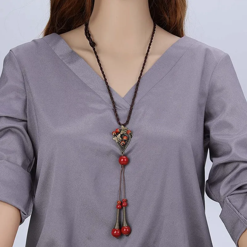 Ожерелье в богемном стиле модный длинный свитер аксессуар народном для женщин