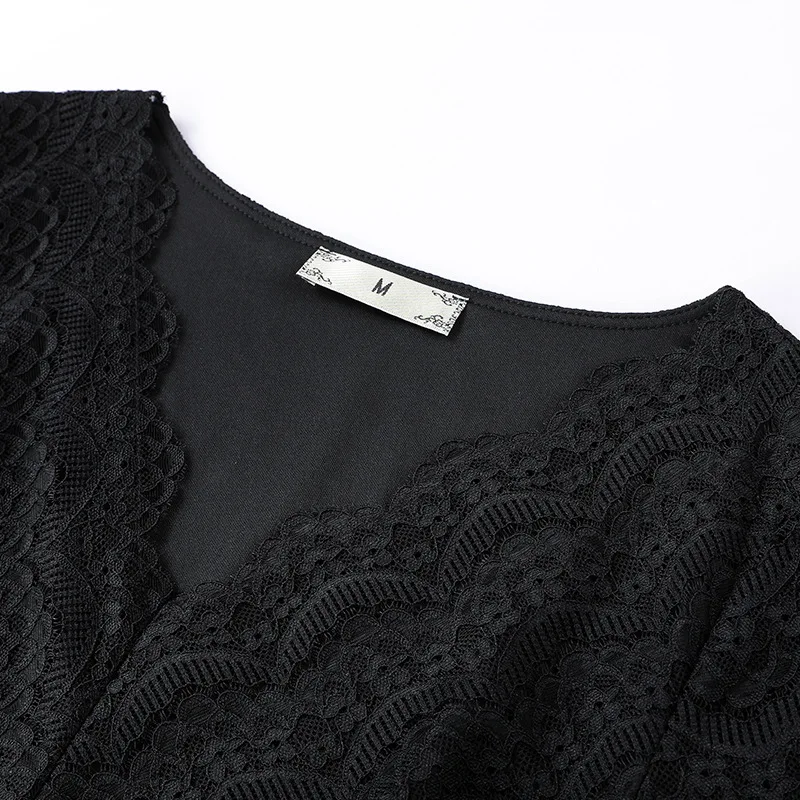 

Plus Size Ladies Dresses For Women Clothing 4xl 5xl Oversize Long Sleeve Lace Striped Patchwork Vintage Spring Autumn Za Dress