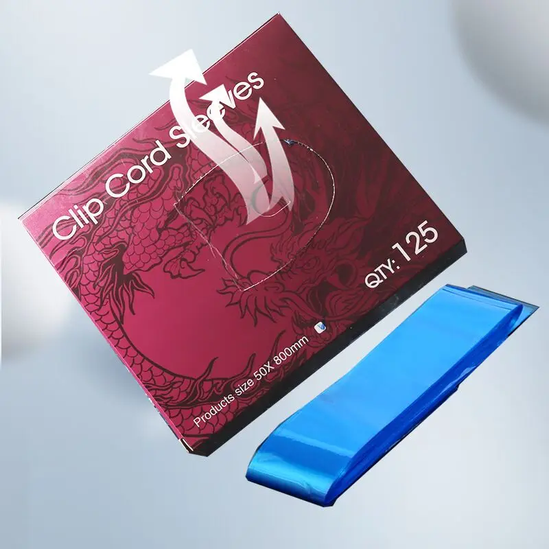 Пластиковая Синяя Татуировка зажим шнур рукав крышка сумка поставка CCC A #|clip cord