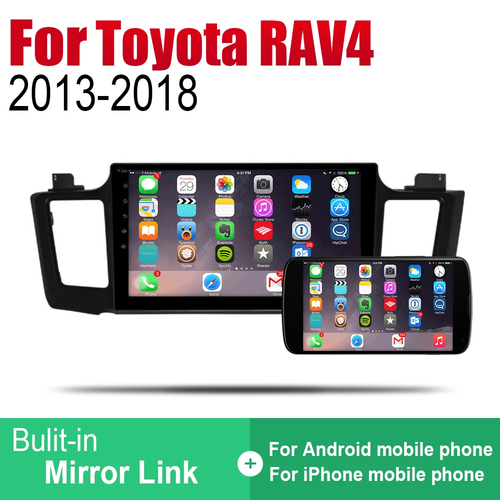 ZaiXi Авто Радио 2 Din Android Автомобильный плеер для Toyota RAV4 2013 ~ 2018 GPS Навигация BT Wifi