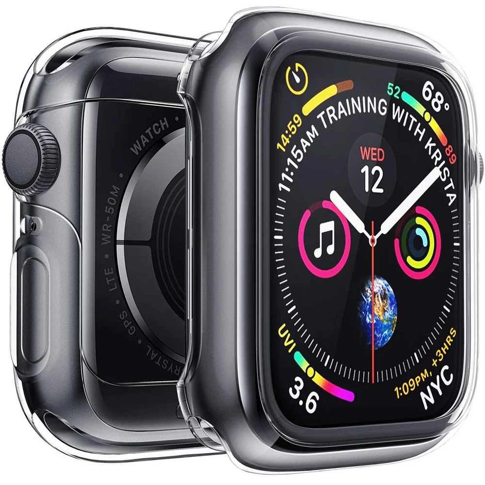 Универсальный прозрачный защитный чехол для Apple Watch SE 6 5 4 40 мм 44 360 из ТПУ iwatch 3 2 1 38 42