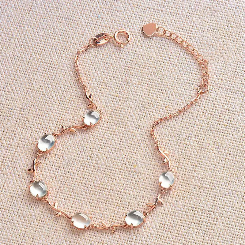 

Новый оригинальный натуральный ледяной эллипс чалцедон в стиле ретро элегантный свежий очаровательный маленький сказочный бренд серебрян...