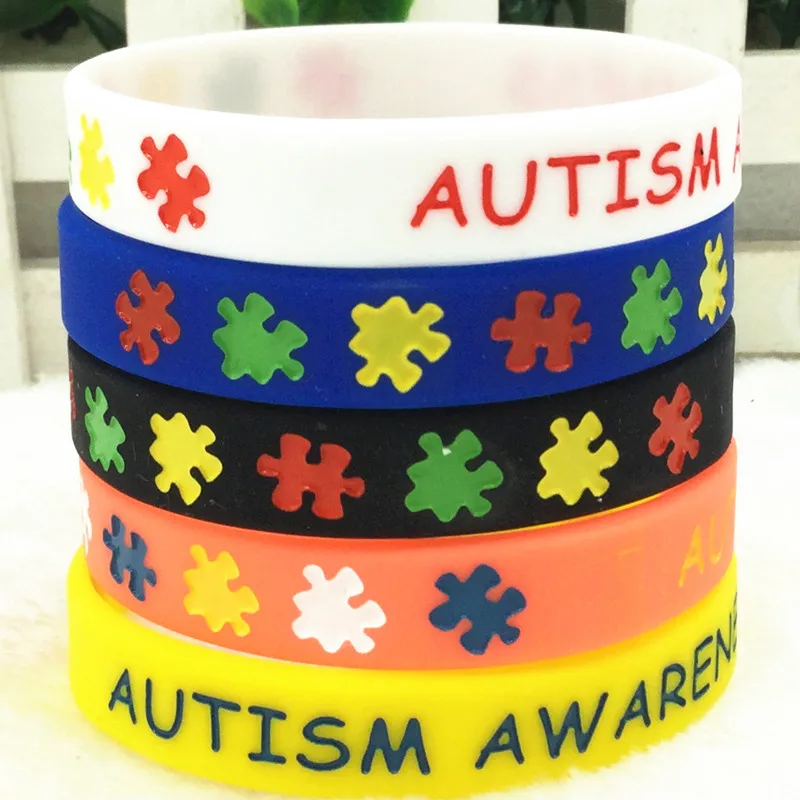 Браслеты LISTE &amp LUKE &quotauthism Awareness&quot &quotAutism&quot силиконовые браслеты на резиновой