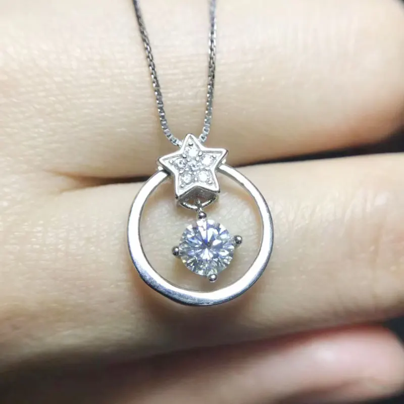 Женский кулон в виде звезды с муассанитом серебряное ожерелье 925 ctVVS ювелирные