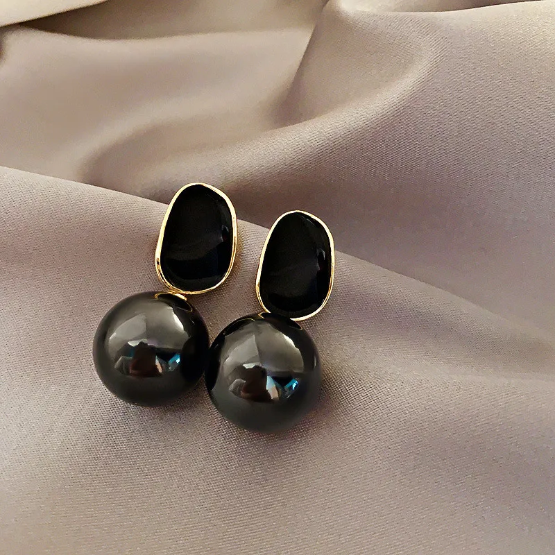 Большие висячие серьги с искусственным жемчугом и бусинами женские модные