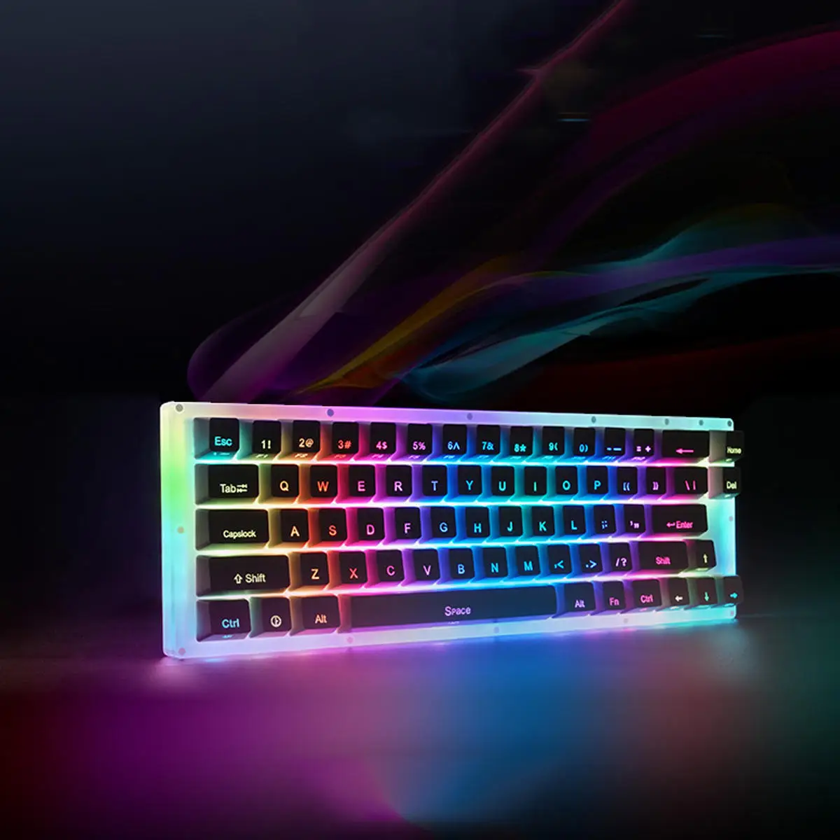 CUUWE K66 66Key Tyce C Проводная RGB подсветка переключатель Gateron Механическая игровая