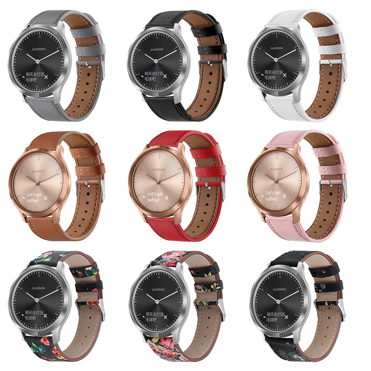 Браслет из натуральной кожи для Garmin Move HR/Move style/Venu сменный ремешок часов