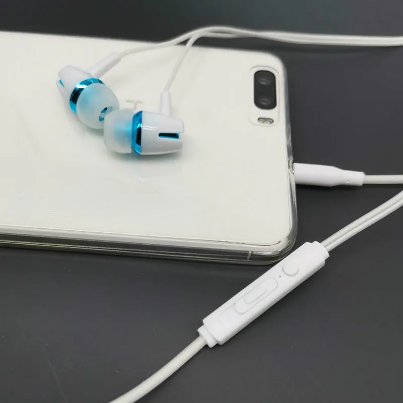 10 упаковок светящиеся проводные наушники с микрофоном регулятор громкости 3 5 мм