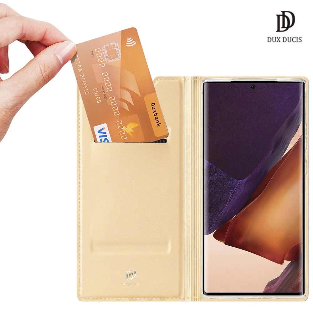 

For Samsung Galaxy NOTE 20 Ultra DUX DUCIS Skin Pro Series Leather Wallet Flip Case Full Protection Steady Stand PU+TPU