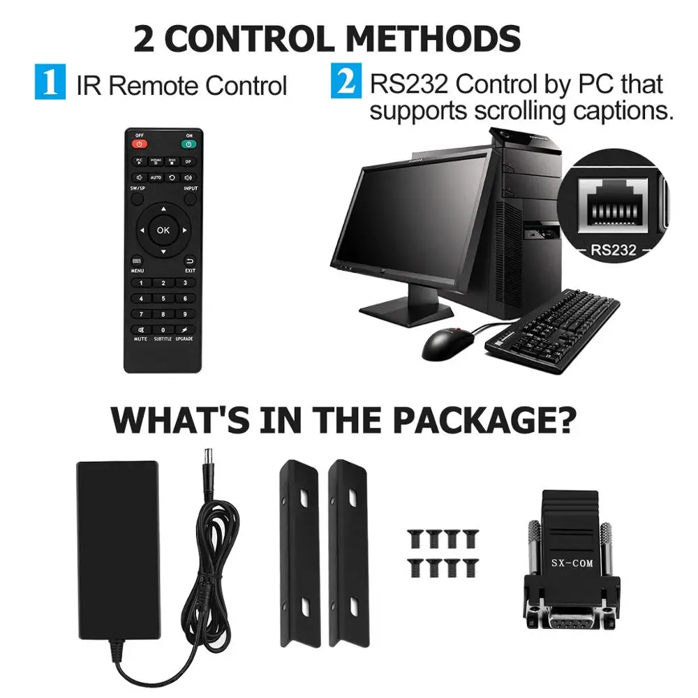 12 каналов HDMI ТВ видео настенный контроллер процессор 3x4 4x3 3x3 с VGA USB DVI вход|Теле- и