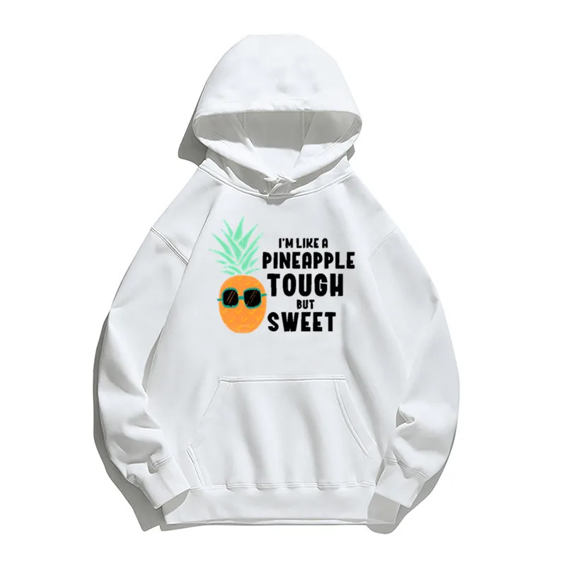 

Sunglasses Pineapple Print Hoodie Sweatshirt Street New Men Autumn Winter Trend Fashion All-Match Hip Hop Couple Pullover