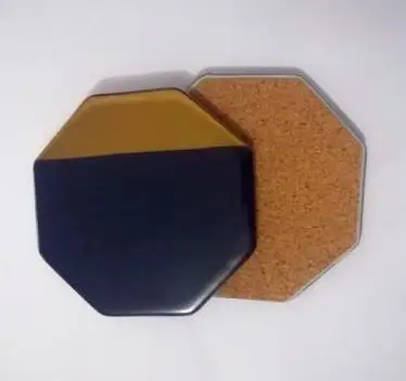 O with wood mat CFen A's Мраморное покрытие черного золота керамические подставки для чашек коврик для стола чаша подставка для кофе чая подставки для чашек с напитками 1 шт - Цвет: O with wood mat