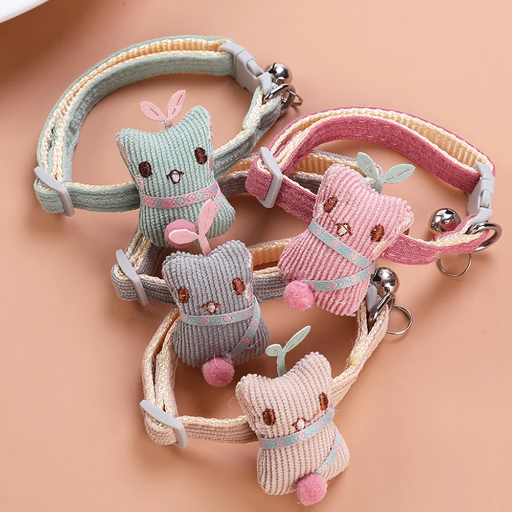 

Fashion Cute Kitten Necklace 1pc New Cheap Adjustable 1.0 Nylon Dog Cat Pet Collar With Bells Puppy Candy Color Necktie