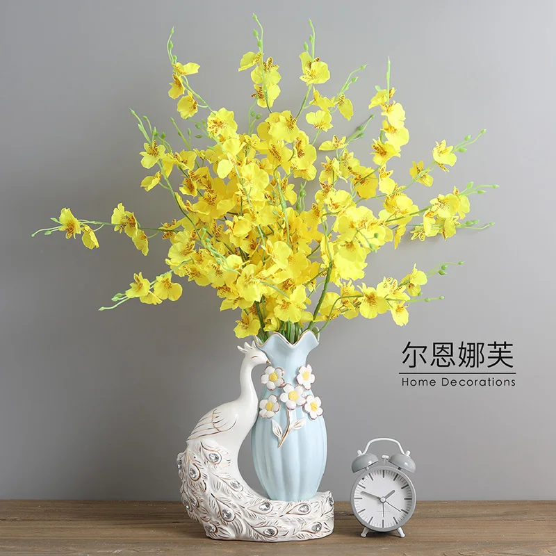 

Peacock ceramic vase dry flower vase living room flower arrangement TV cabinet wine cabinet porch ornaments home decoration
