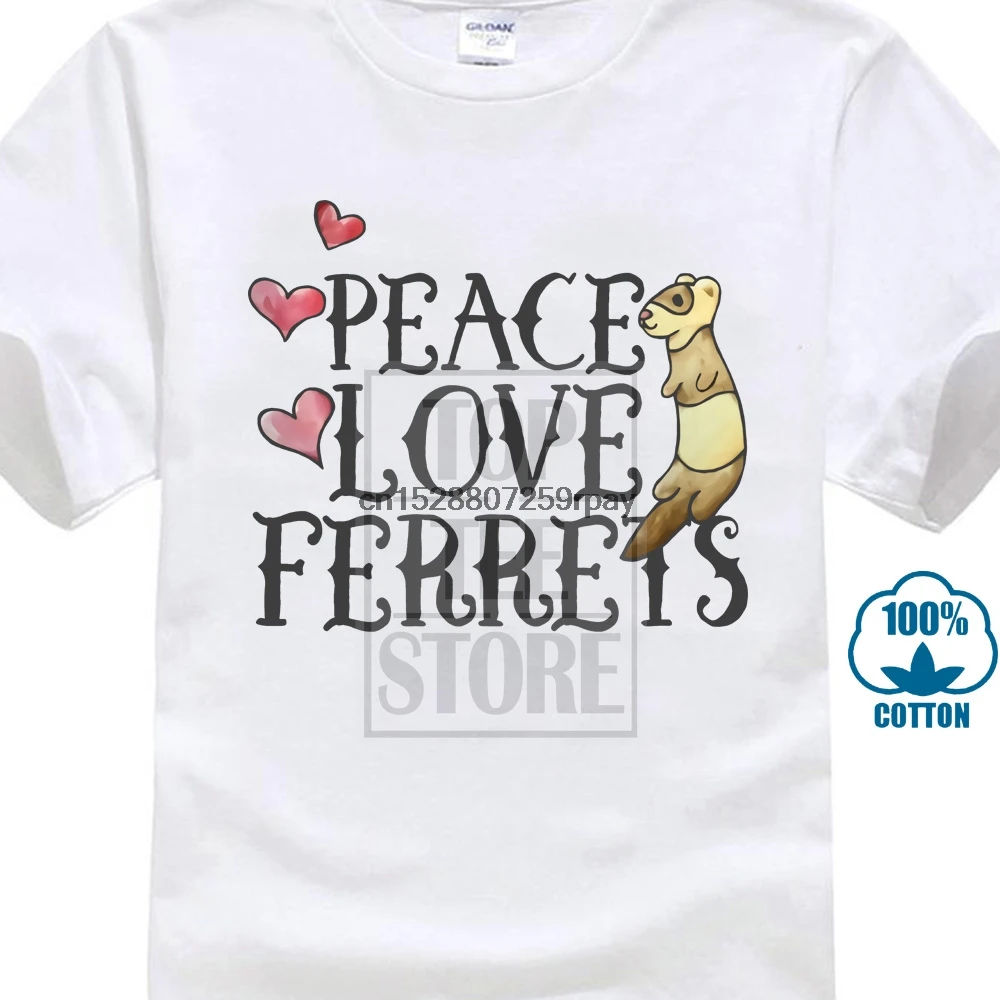 Милая Мужская футболка мира любовь хорьки серая с коротким рукавом Мультяшные