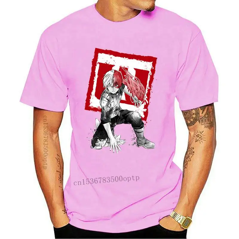 

Новая Черная футболка Todoroki с рисунком аниме, темно-синяя футболка высокого качества