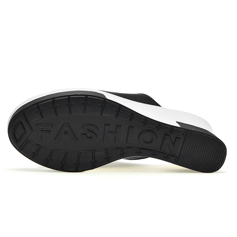 Новинка для женщин рифленая толстая подошва на танкетке высокий дышащий