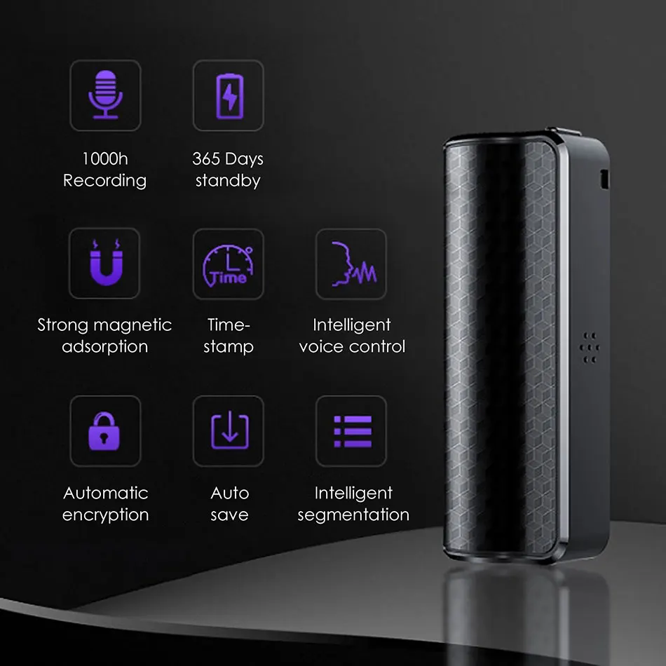 Профессиональный мини диктофон Q70 Магнитный цифровой на длинное время и