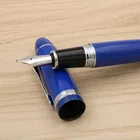Jinhao 159 перьевая ручка синий лак Средний изгиб перо Серебряный Спин элегантная Подпись канцелярские принадлежности Школьные письменные принадлежности