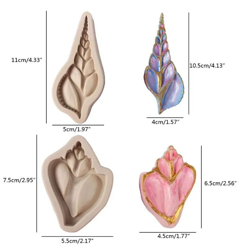 

Conch Shell Chocolate Candy Resin Pendant Silicone Molds Seashell Fondant Mini Soap Crayon Resin Mould Art Craft Tools