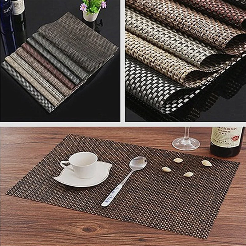 

Fashion Solid Color Dinner Table Placemat Waterproof Non-Slip Heat Resistant Placemats For Table Bowl Pads