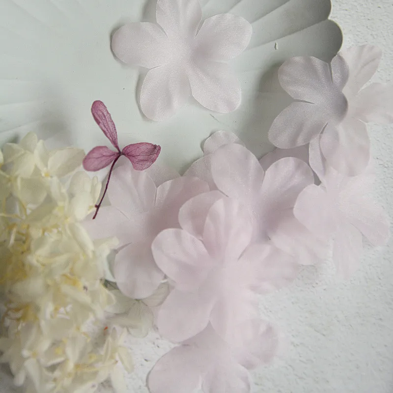 50 шт./упак. 5 см лепестки органзы DIY 3D цветок ручной работы декоративные цветы для