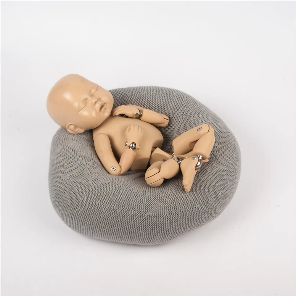 

Filled Newborn Posing Pillow for Photography Prop Knitted Baby Doughnut Poser Newborn Posing Beans Photo Nest