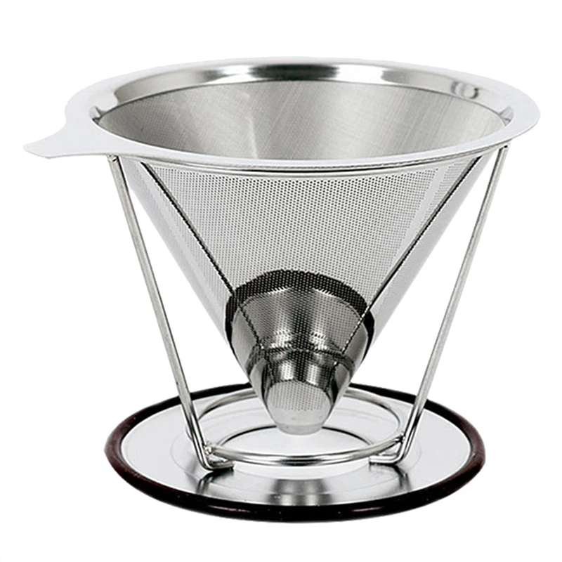 Многоразовый двухслойный фильтр для кофе металлический держатель из
