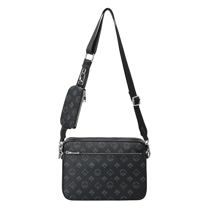 

Сумка-мессенджер мужская из искусственной кожи, 3 в 1, с винтажным принтом