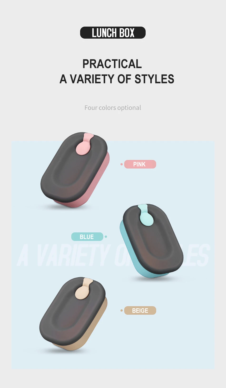 ONEUP переносная коробка для ланча 304 из нержавеющей стали Bento коробка Герметичный пищевой контейнер для пикника школы милый силиконовый японский изолированный