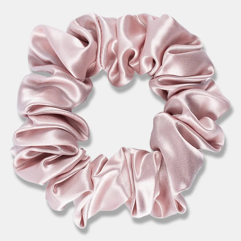 

2.5CM wide Silk Classic Large Scrunchies Black Pink Caramel Pure 22 Momme Silk Hair Tie Designed to be Gentle Avoid Hair Crease