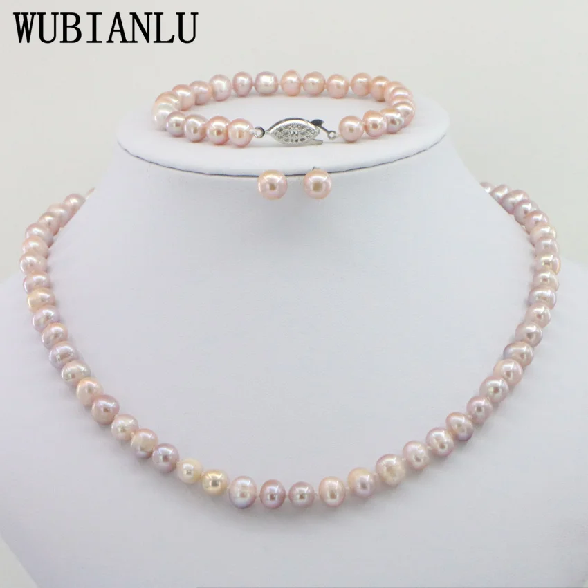 WUBIANLU 4 цвета новые очаровательные женские горячие продажи 7-8 мм белый настоящий