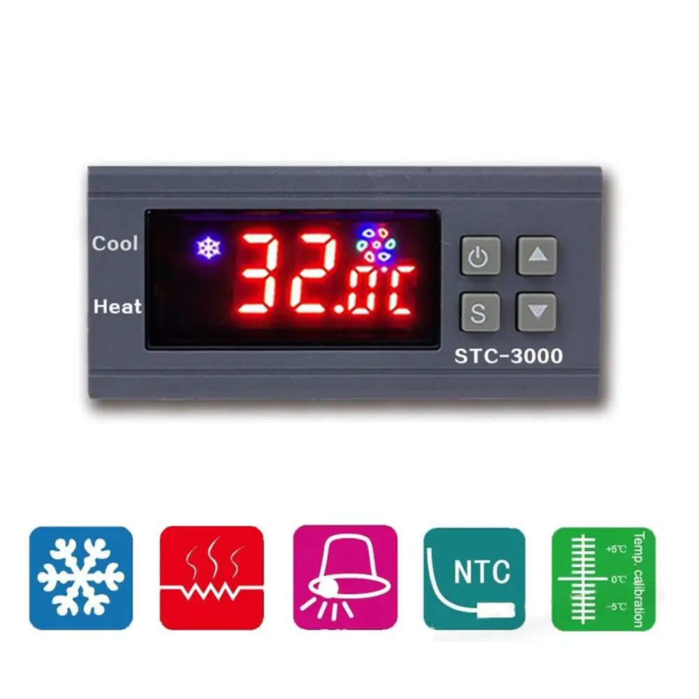 

STC-1000 STC-3000 High Precision 110-220V Digital Thermostat Temperature Controller Thermometer Sensor Hygrometer