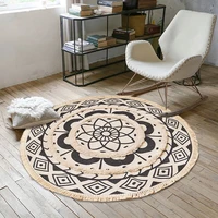 home boho decor nordic tassel bohemia handmade macrame cotton printed embroidered round carpet bedroom room door bath mat rug